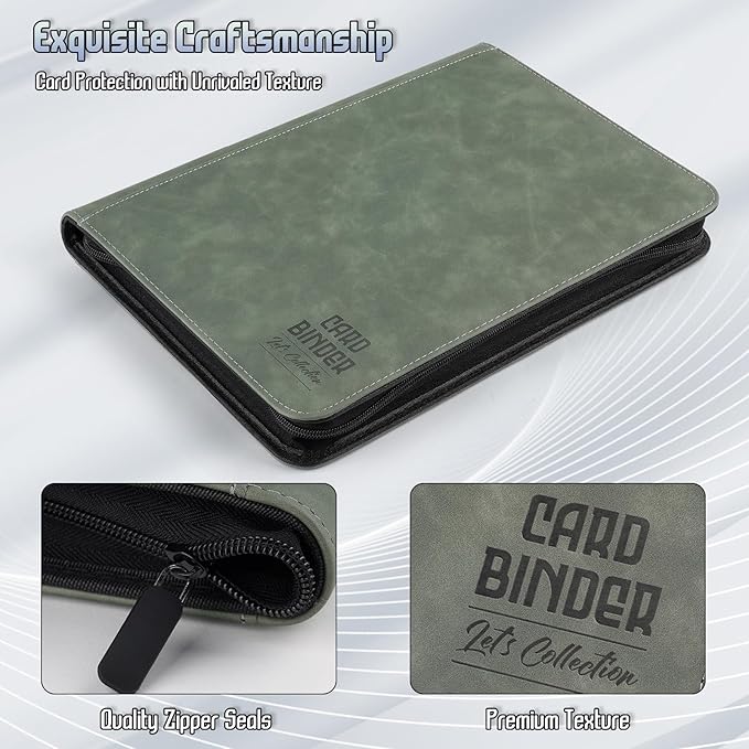 Trading Card Binder, Premium 9 Pocket Double Sided 540 Pocket PU Card Collection Binder, Collectible Trading Card Albums for MTG, TCG, Sport Card, Game Cards (Dark Gray)