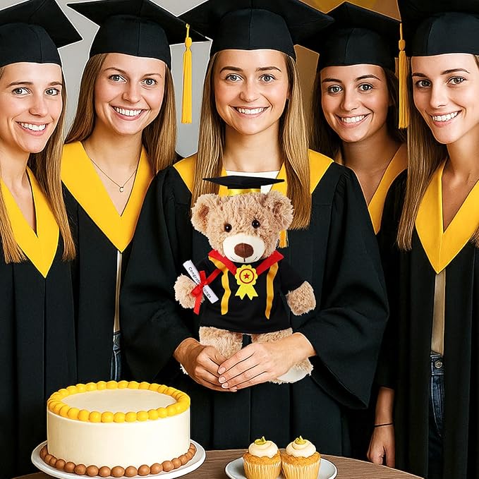 Set of 1 Graduation Teddy Bear Clothes Cap & Gow Outfit Fits Make Your Own Most 8" - 13" Bear Plush Stuffed Animal Outfit Pet Dog Doll Cap and Gown Build a Bear Clothes(Graduation E, Fit 8"-13")