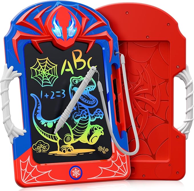 Cool LCD Writing Tablet with Web Stylus & Web Grip–Fun Doodle Board for Kids, Colorful Drawing Pad Toys Gifts for 3 4 5 6 7 8 10 Year Old Boys Girls Toddler Age 3-4 4-6 6-8 8-12 Easter Basket Stuffers