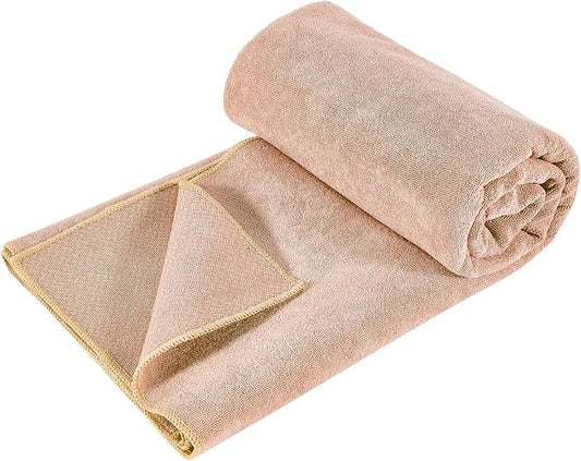 Hot Yoga Towel with Grip Dot, Non Slip Sweat Absorbent Microfiber Yoga Mat Towels for Hot Yoga, Pilates, Fitness and Workout 72inch x 24inch