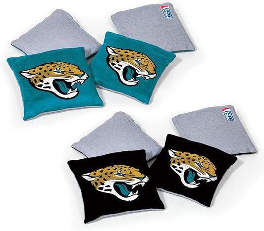 NFL Pro Football Dual Sided Bean Bags by Wild Sports, 8 Count, Premium Toss Bags for Cornhole Set - Great for Tailgates, Outdoors, Backyard