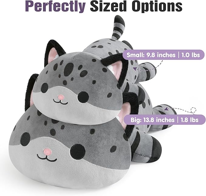 Onsoyours Original Weighted Panther Cat Plush, Cute 9.8"|1.0 lbs Hugging Black Leopard Kitty Weighted Stuffed Animal, Soft Collectible Gift for Kids & Adults
