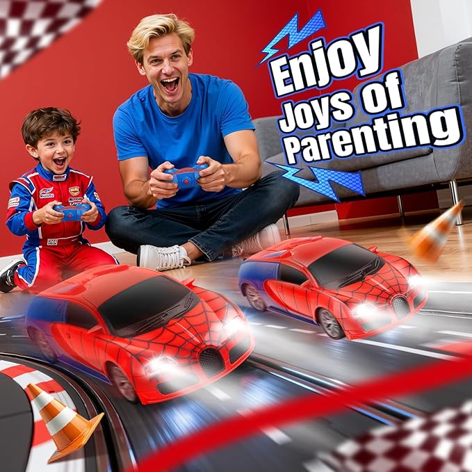 Gretex Remote Control Car Toy for Kids: Spider RC Cars for Boys Age 4-7 Toy Cars for Boys Age 4-7 Racing Car Toys Spider Toys for Boy 4-6 Birthday Gift for 3 4 5 6 7 8 Year Old Boy Girls, Red