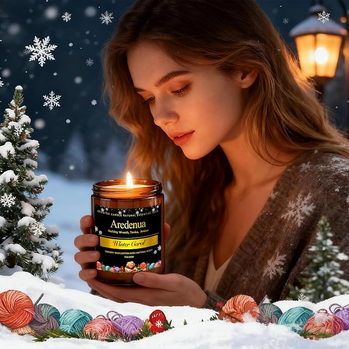 Warm Cashmere Scented Candle – Cozy Cashmere & Soft Vanilla Clean Scent, Soy Candles for Home Scented, 50 Hours Burn Time Long Lasting Candle for Relaxation - 7oz Aromatherapy Candles