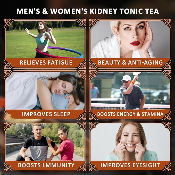 AISDWH kidney Tea Formula Ginseng Six Treasure Tea, Traditional Chinese Herbal Ginseng Tea Bags, 9 Herb Blend - 30 Count - Kidney Cleanse Detox Repair - for Women & Men