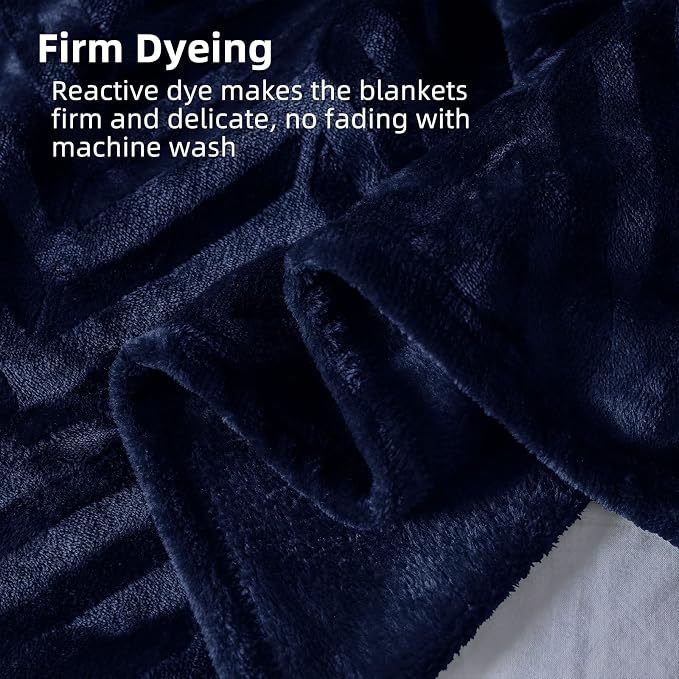Whale Flotilla Flannel Fleece Fall Throw Blanket for Couch, Navy Blue | Lightweight Breathable Soft Sofa Throws, Plush Fluffy Chevron Design Decorative Blankets for Home Life, 50x60 Inch