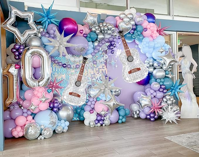 Kpop Balloons Music Party Guitar Balloons for Rock and Roll Party/Kpop Music Party Decoration/Disco Party Decoration/Demon Hunters Party Balloons