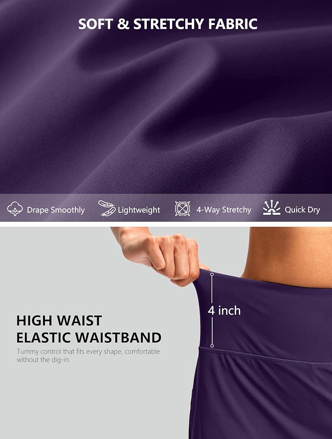 G Gradual 16"/18" Skorts for Women Golf Skirt with 2 Pockets Summer Casual | Built-In Shorts, High Waist, Soft 4-Way Stretch, Breathable Mesh Liner, Tennis Pickleball Athletic Wear, Easy To Match
