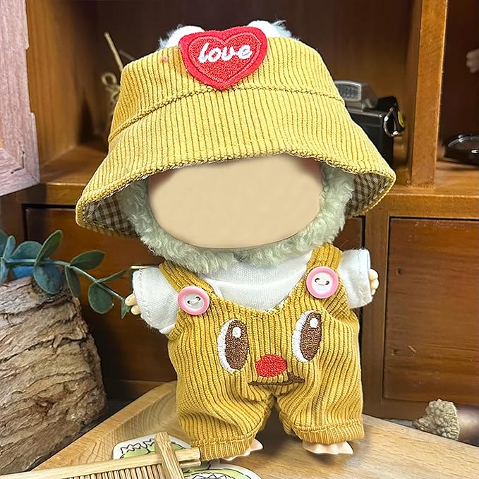 Doll Cloth Set for 17cm Dolls,Stylish Outfit Yellow Bear Designer,Cute Cloth for Dress up Unique Style (Doll Not Included)