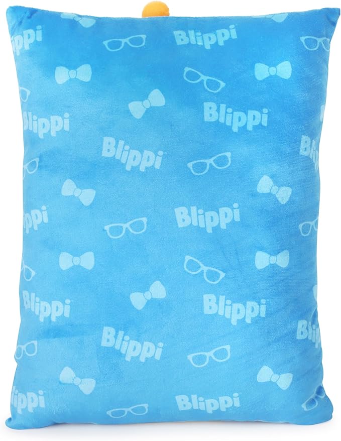 Jay Franco Snuggle Pillow – 15 Inch Kids Ultra-Soft Stuffed Plushie & Cozy Throw Pillow, Official Licensed Character Cushion, Blue - Blippi