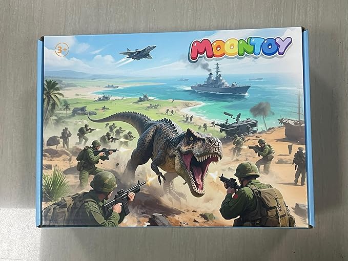 MOONTOY Army Men and Dinosaur Military Playset, 128PCS Toy Soldiers with Tanks, Jets, Missiles, Vehicles & Battle Mat, Army Men Action Figures, Christmas Birthday Gift for Kids Boys and Girls Ages 3+