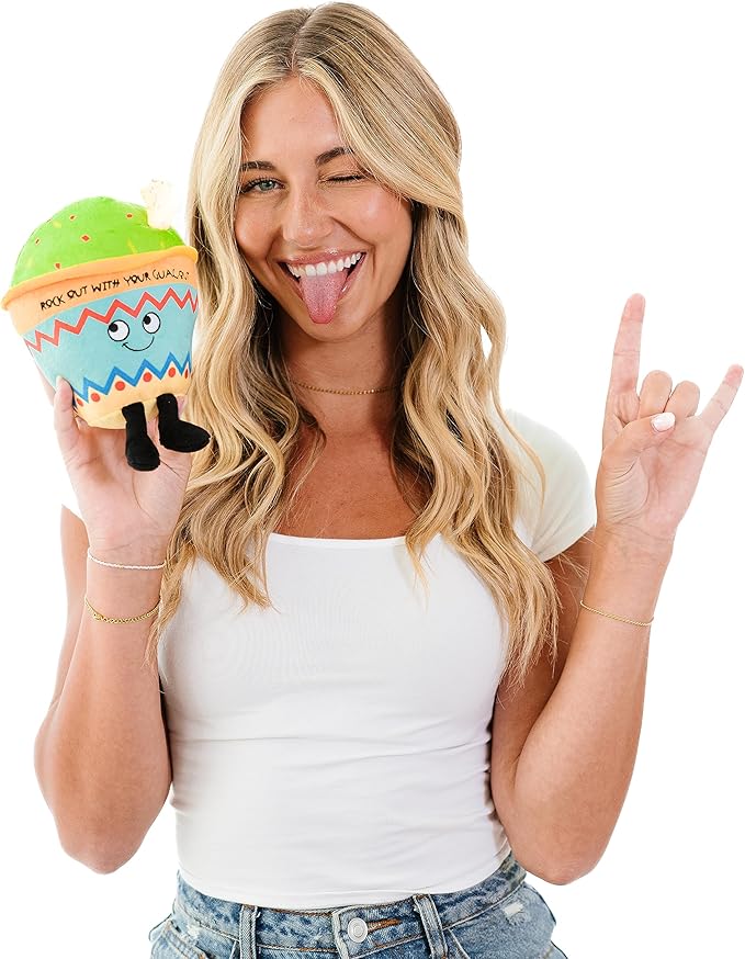 Guacamole Plushie - Rock Out with Your Guac Out Cute Guacamole Plush, Gift for Avacado Lovers, Food Plush Toy for Gifting