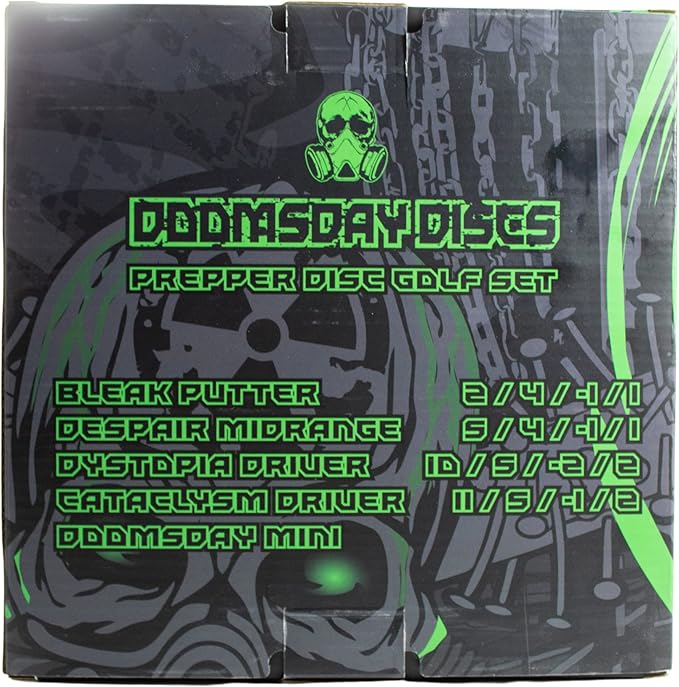 Doomsday Prepper Disc Golf Set | 4 Discs with Mini Starter Set with Putter, Midrange, and Two Drivers