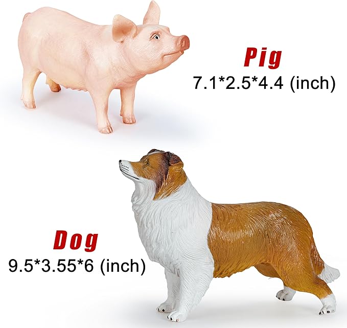 6 Pack Soft Jumbo Farm Animal Toys,Big Realistic Animals Farm Figures for Kids Toddlers Boys Girls 1 2 3 4 5Year Old,Christmas Brithday Gift
