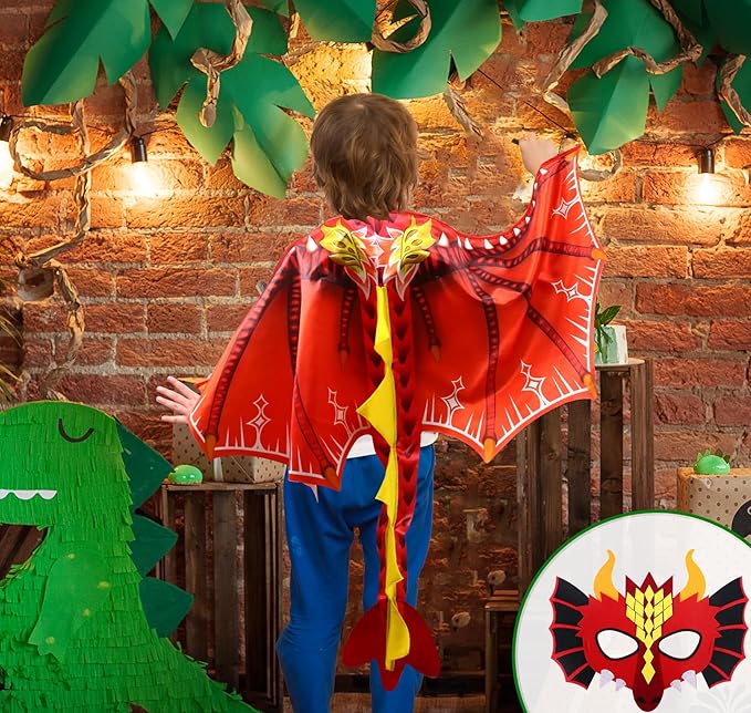 D.Q.Z Toddlers Dragon-Wings Costume for Kids Dinosaur Toys Gifts for 4 Years old Boys Girls Birthday Dress Up Party