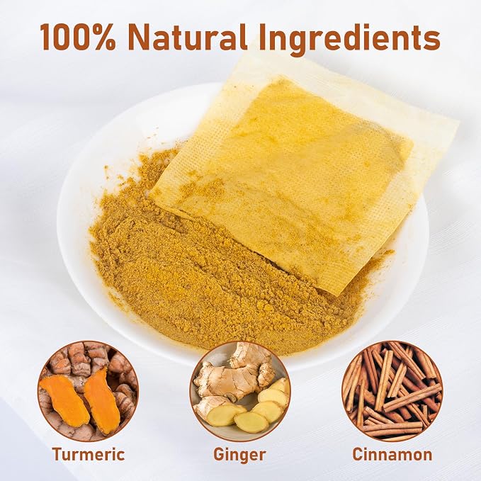 Turmeric Ginger Cinnamon Tea Bags, Pure Natural Ginger Turmeric Herbal Blend Tea with Cinnamon for Promoting Digestion, Boosts Immunity, Caffeine-Free, No Additives (60 Bags/1 Pack）