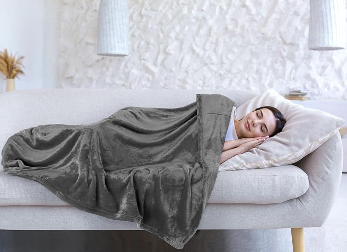 Utopia Bedding Grey 300GSM Fleece Blanket (Queen Size - 90x90 Inch) Luxury Soft Bed Blanket (Bulk Pack of 9)