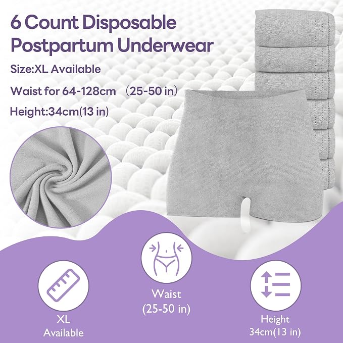 Upgraded Postpartum Essentials Recovery Kit for Women: Labor Delivery Post Partum - Perineal Healing Foam & Upside Down Peri Bottle | 6 Disposable Underwear | Soothing Pads | Nursing & Maxi Pads