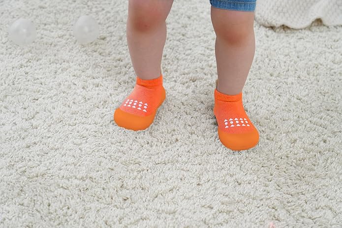 Hstyle Baby Sock Shoes Toddler Walking Shoes Infant Non-Slip Slippers Soft Rubber Sole Sneakers for Baby Boys Girls