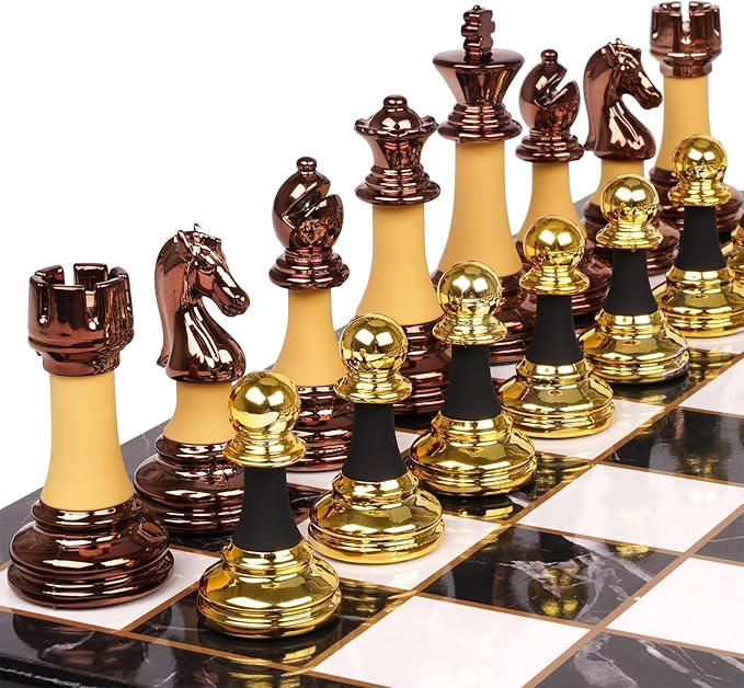 15" Acrylic Chess Sets for Adults Kids with Zinc Alloy + Acrylic Chess Pieces & Portable Folding Wooden Chess Board Travel Tournament Chess Set Strategy Board Game Gift – Chessmen