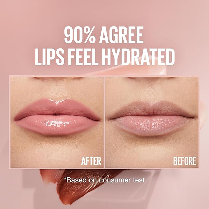 Maybelline Lifter Gloss, Hydrating Lip Gloss with Hyaluronic Acid, High Shine for Plumper Looking Lips, Reef, Peachy Neutral, 0.18 Ounce