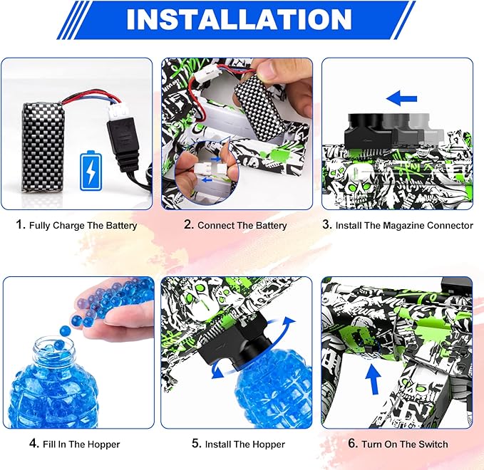 Anstoy Gel Ball Blaster, Splat Gun Toy Automatic Activities-Shooting Team Game, Christmas, Halloween, Birthday Gifts for Ages 14+ (Green)