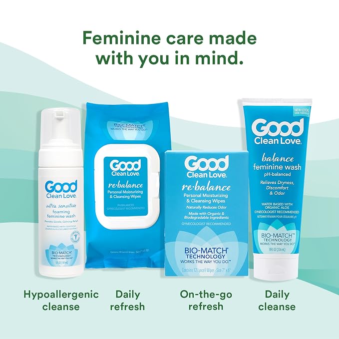 Good Clean Love Ultra Sensitive Foaming Feminine Wash, 5 Oz (2-Pack) | Ph-Balanced Gentle Vaginal Cleanser With Natural Ingredients. Water-Based. Soothing Intimate Care