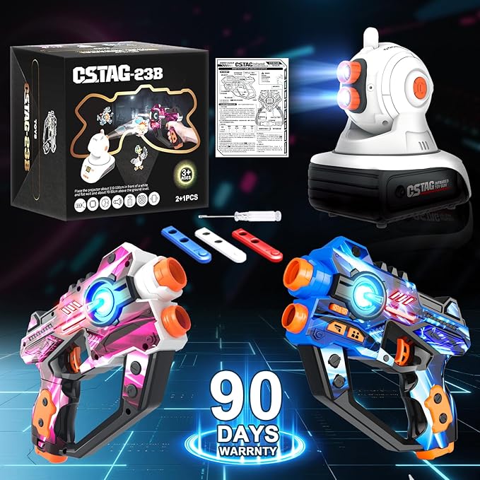 Electronic Tag Guns Set for Kids & Adults (3+) - 2 Player Electronic Shooting Game with Digital LED Score Display, for Boys & Girls