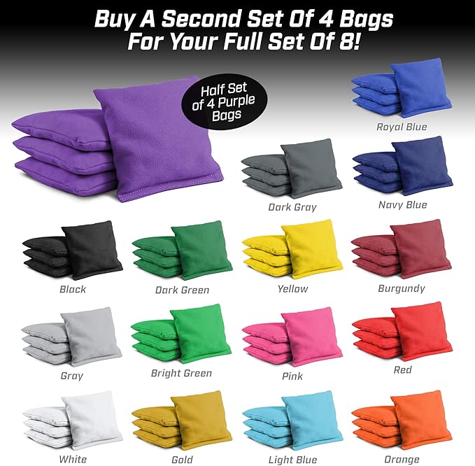 GoSports Cornhole Bean Bags Set of 4-16 Colors Available - Regulation All Weather, Mix and Match