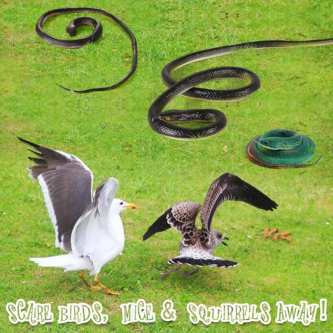 3 Pcs Realistic Rubber Snakes Colorful, Plastic Snakes, Prank Snake Toys for Party, Tricking People, Kids Playing, Garden Props Decorations, Assorted Sizes