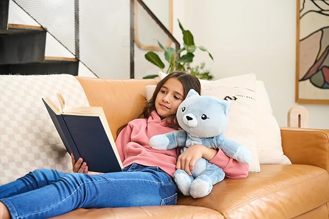 Frankie The Cat 20 Inch 4.5 lb Heavy Cute Sensory Weighted Comfort Plush | Large Unscented Washable Self Care Calming Stuffed Animal for Kids, Teens and Adults