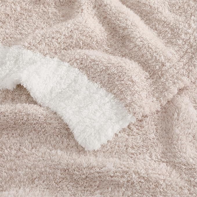 Soft Twin Blanket for Bed-Cozy Warm Reversible Knitted Blankets | Lightweight Fluffy Decor for Women, Mom, Her & Girls, Sofa, Chair, Couch, 60x80in, Cationic Dyeing Taupe