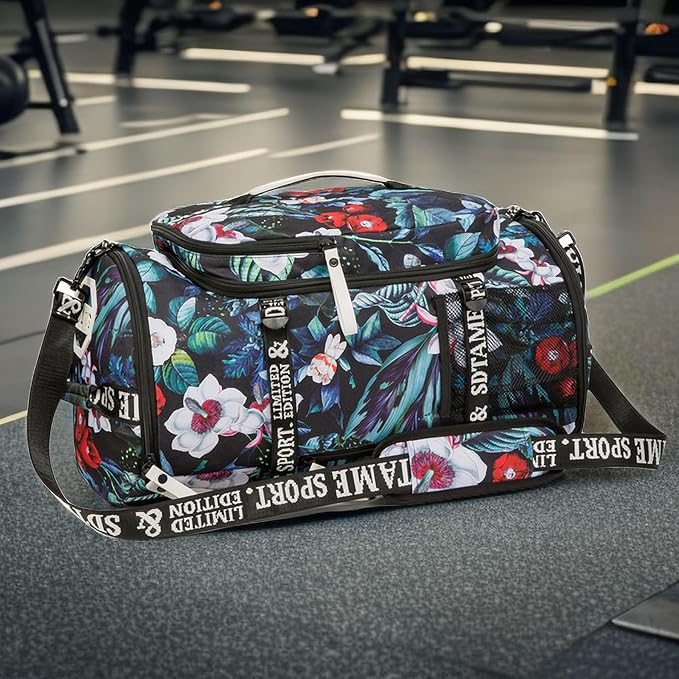 Gym Duffle Bag Backpack with Shoe Compartment,4 ways Travel Backpack for Women and Men,Multi-Functional Weekender bag with Waterproof Layer&Laptop Compartment for Fitness, Travel,Camping
