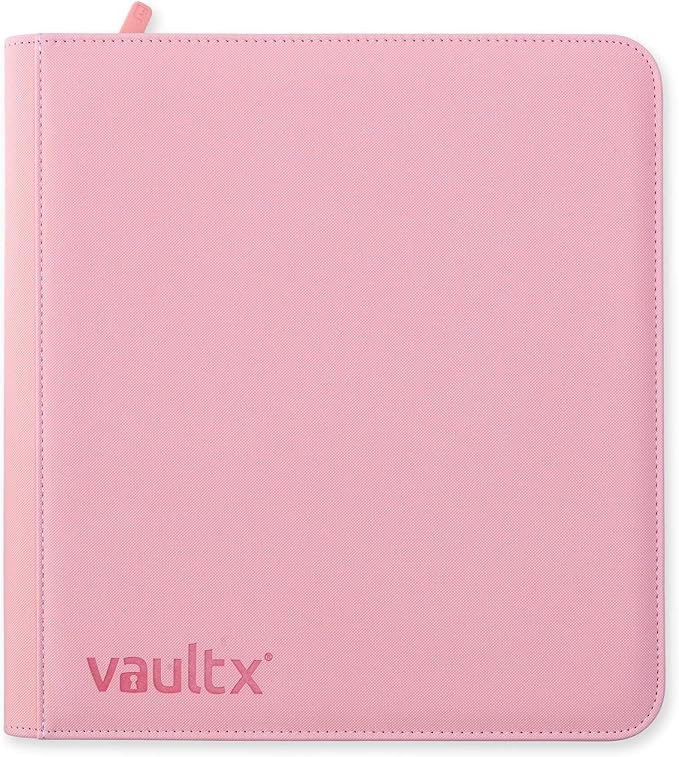 Vault X 12 Pocket Zip Binder, 480 Cards, Exo-Tec Material, 20 Side-Loading Pages (Pink)