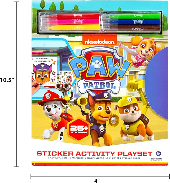 Horizon Group USA Activity Book for Kids, Coloring and Sticker Games for Children, Includes Markers, Paw Patrol