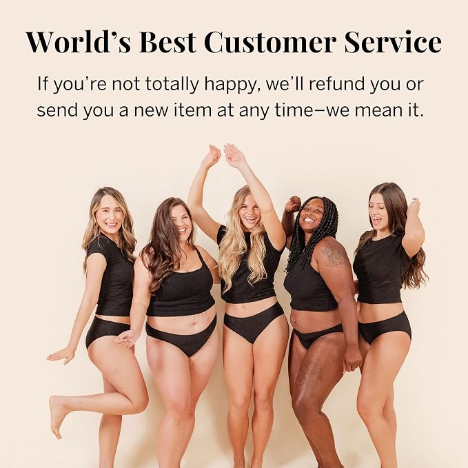 Pixie Organic Cotton Gusset Period Underwear - Best Leakproof Panties with BloatFit™ Technology Ultra Soft Black