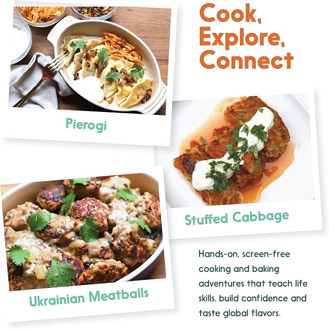 Cooking Kits for Kids - Interactive & Educational Set with 3 Recipe Cards, Key Ingredients & Cooking Tools - Ideal Idea for Kids who Love to Create Meals (Ukraine Edition)