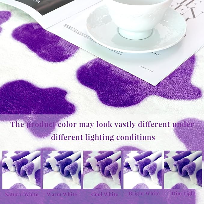 Purple Fleece Blanket Twin Size Lightweight Fuzzy Soft Throw 60x80 Inch Lavender Twin Blanket for Couch Bed Sofa Camping Traveling