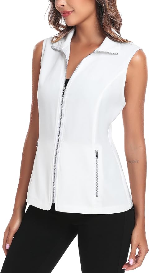 MISS MOLY Women's Lightweight Vest Casual Zip Up Utility Vest Hiking Golf Sleeveless Jackets with Pockets