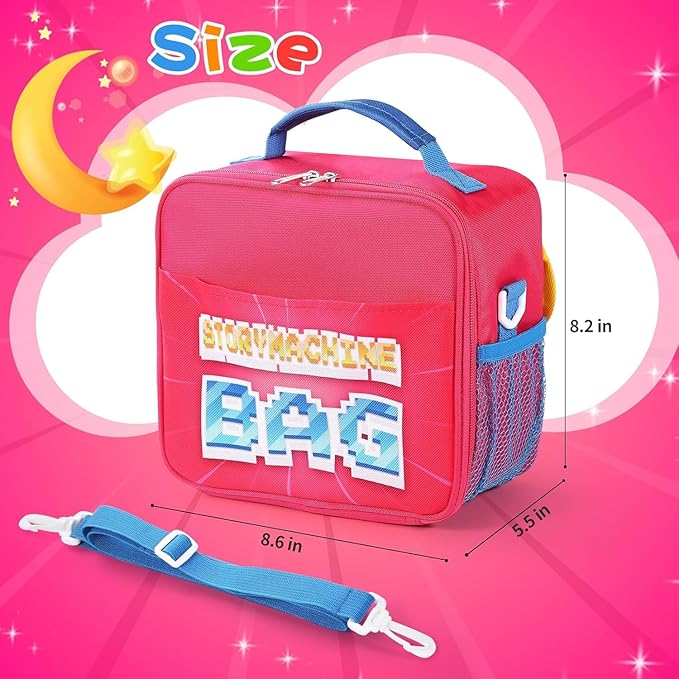 Handle Bag Carrying Case Compatible for Little Tikes Story Dream Machine Books Starter Set Storage Bag Accessories for Little Tikes Storybook Audio Play Collection Bag with Strap (Pink)