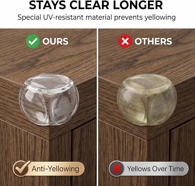 16 Pack Clear Baby Corner Protectors – Teardrop-Shaped & Spherical Furniture Edge Guards for Baby Proofing – Soft PVC Table Corner Covers for Safety on Tables, Cabinets – Childproof Bumpers for Home