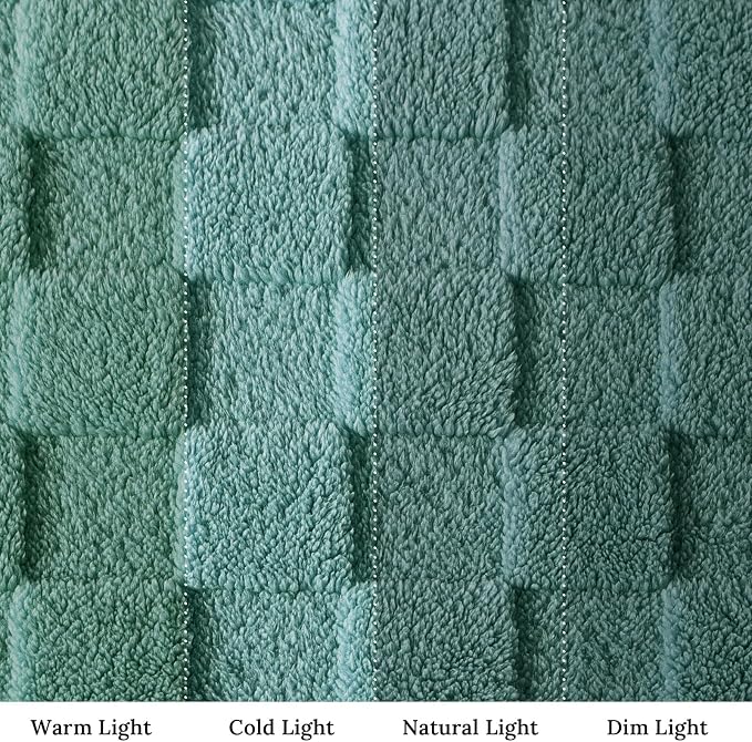 Exclusivo Mezcla 3D Checkered Fleece Throw Blanket for Couch, Celadon | Super Soft and Cozy Fluffy Throw, Lightweight and Breathable, Cute Fuzzy Blanket for Sofa, Home Decor, All Season, 50"x60"