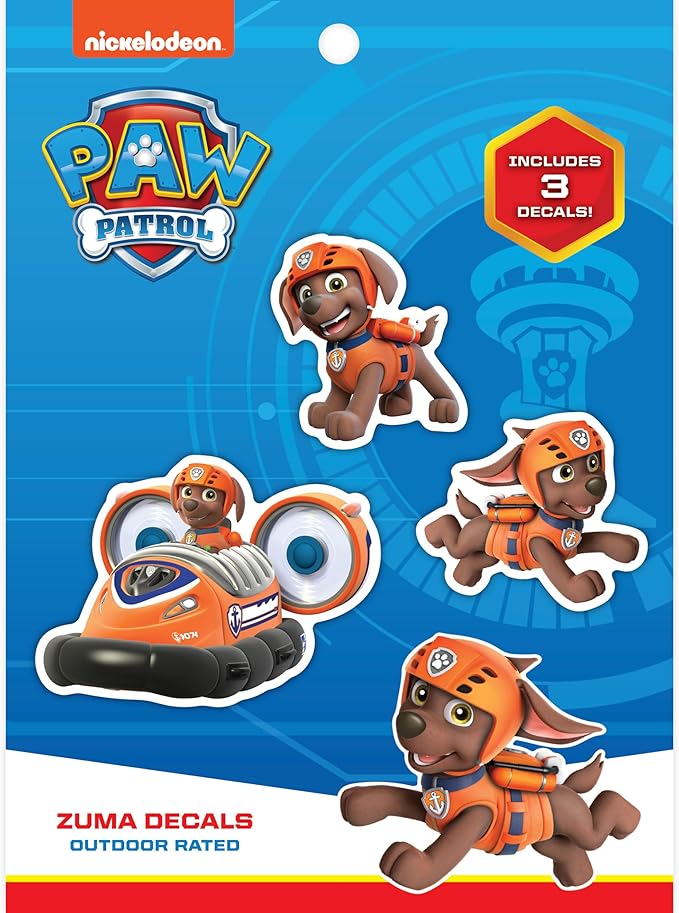 Paw Patrol Zuma Decals - Set of 3 Vinyl Stickers for Kids and Adults - Vinyl Decals for Laptop, Tumbler, Water Bottle, Vehicles - Nickelodeon Stickers