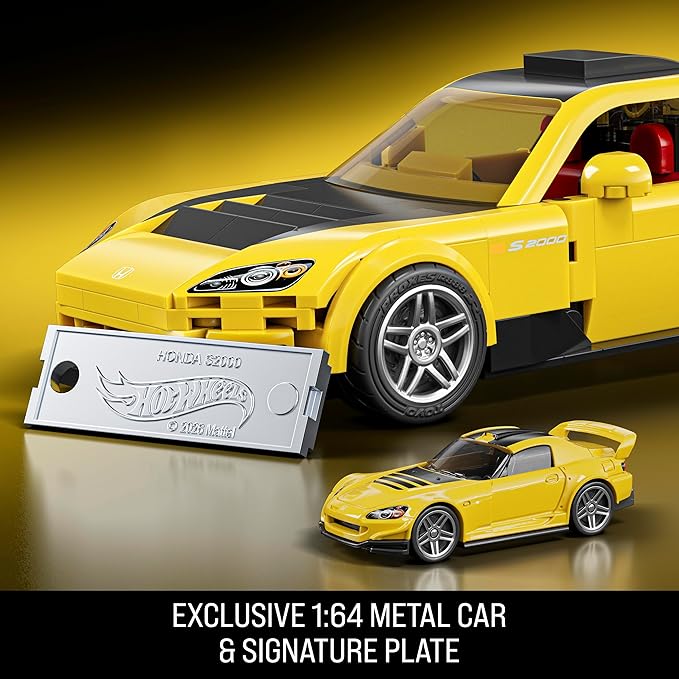 Mattel Brick Shop Hot Wheels Speed Series Building Set, '07 Honda S2000 with 257 Pieces, Realistic Details and Custom Decals, Adult Collectors and Kids Ages 10+