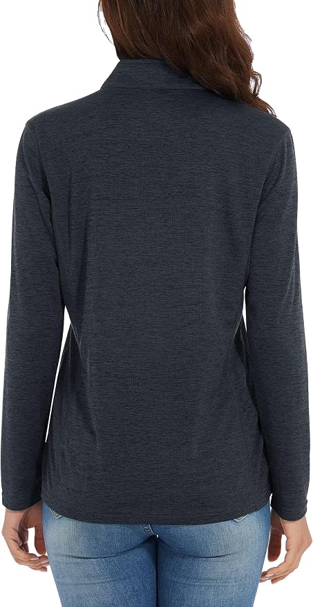 MAGCOMSEN Women's UPF 50+ Sun Shirts Long Sleeve 1/4 Zip Pullover Quick Dry Workout Hiking Tops Running Athletic Shirts