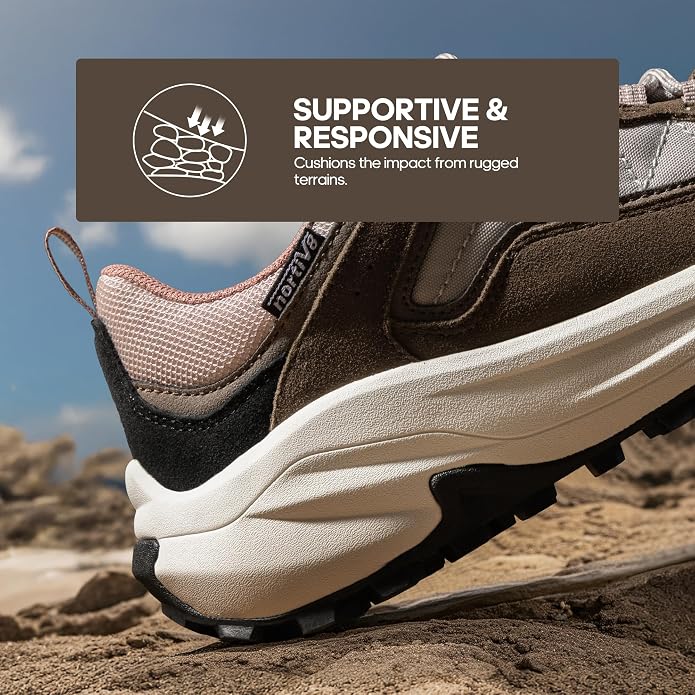 NORTIV 8 Women's Waterproof Leather Hiking Shoes | Arch Support Outdoors Walking Trekking Camping Tennis Workout Cross Training Sneakers Wicklow