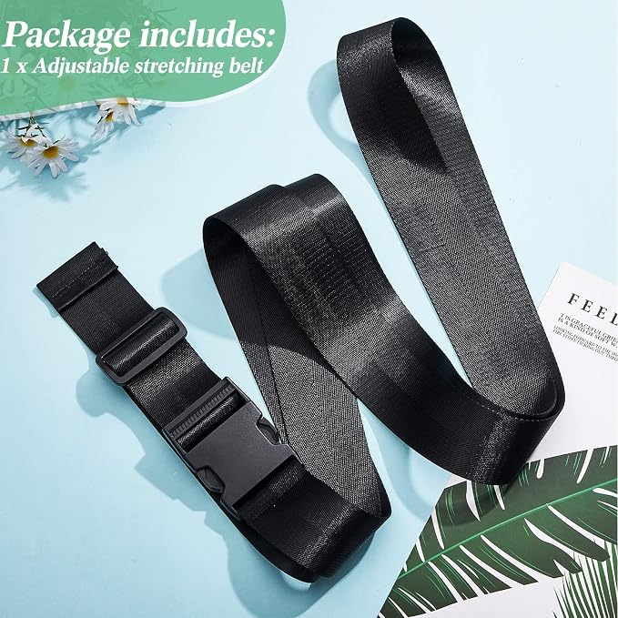 Extremity Mobilization Belt Manual Traction Mobility Strap Adjustable Fun Gait Belts for Stretching Yoga Leg Shoulder Exercise (Black)