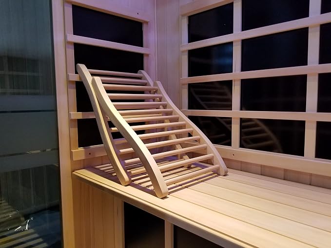 LTCCDSS Sauna Backrest Canadian Hemlock Wooden | S-Shape Design - Slip-Resistant - Non-Toxic - Comfortable - Sauna Accessories Kit Apply to Barrel or Infrared Sauna (20.5 in * 13 in)