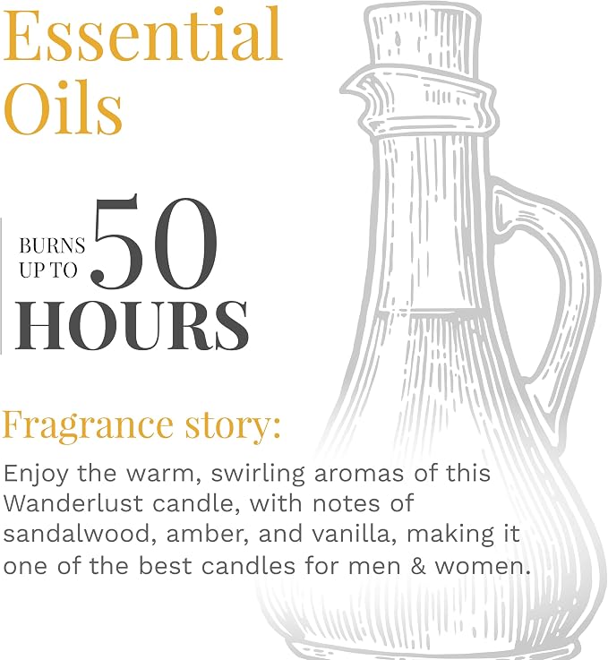 Essential Elements by Candle-Lite Company Wood Wick Scented Candle, Wanderlust, One 16 oz. Single-Wick Aromatherapy Candle with 50 Hours of Burn Time, White