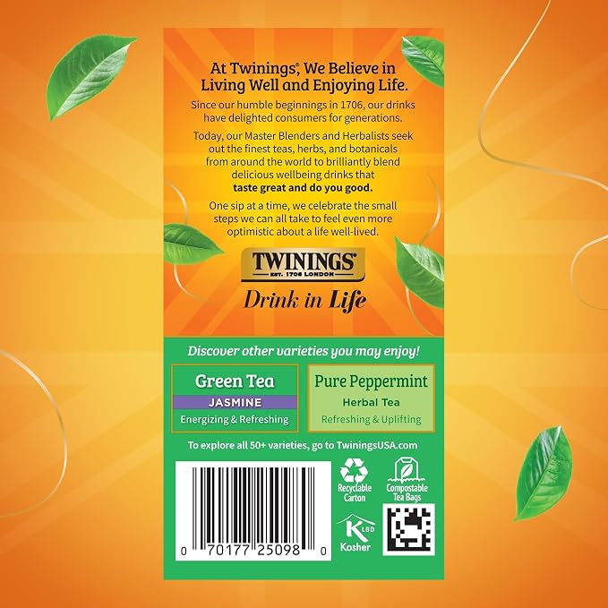 TWININGS TEA, TEA,GREEN,MINT 20 BAG (Pack of 2)